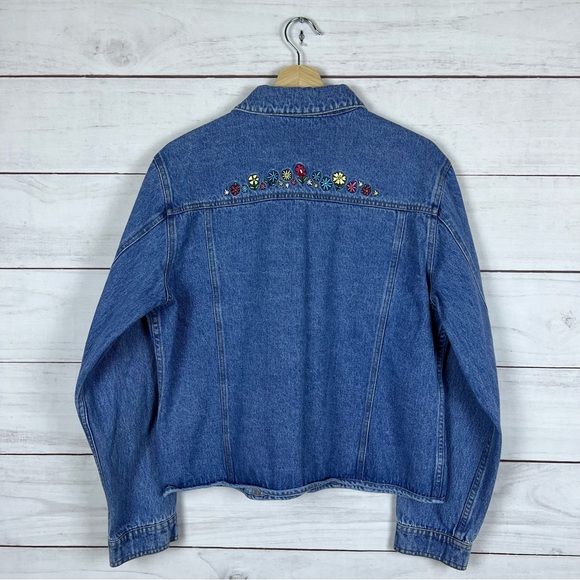 Vintage Disney Piglet Pooh Embroidered Denim Jacket Large - Picture 2 of 7